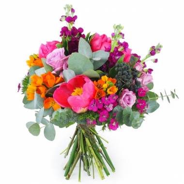 Bouquet rond fuchsia & orange Florence