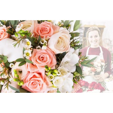 Bouquet Surprise du fleuriste Rose & Blanc