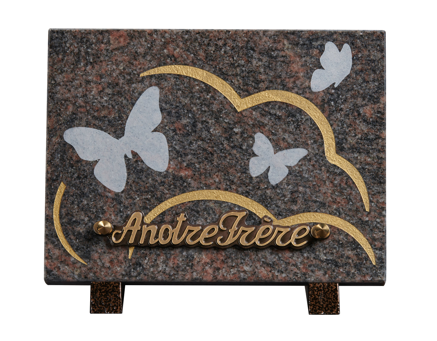 Plaque granit 15x20cm -Gravure papillons