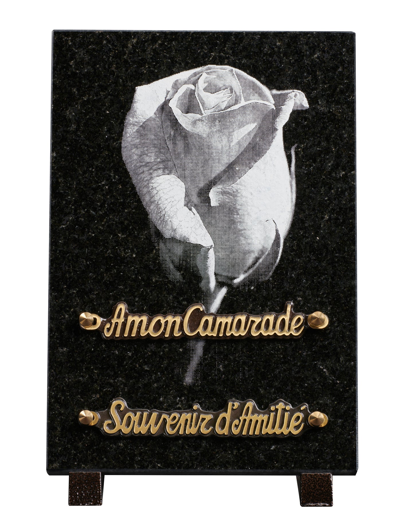 Plaque granit 18x25 cm - Gravure rose
