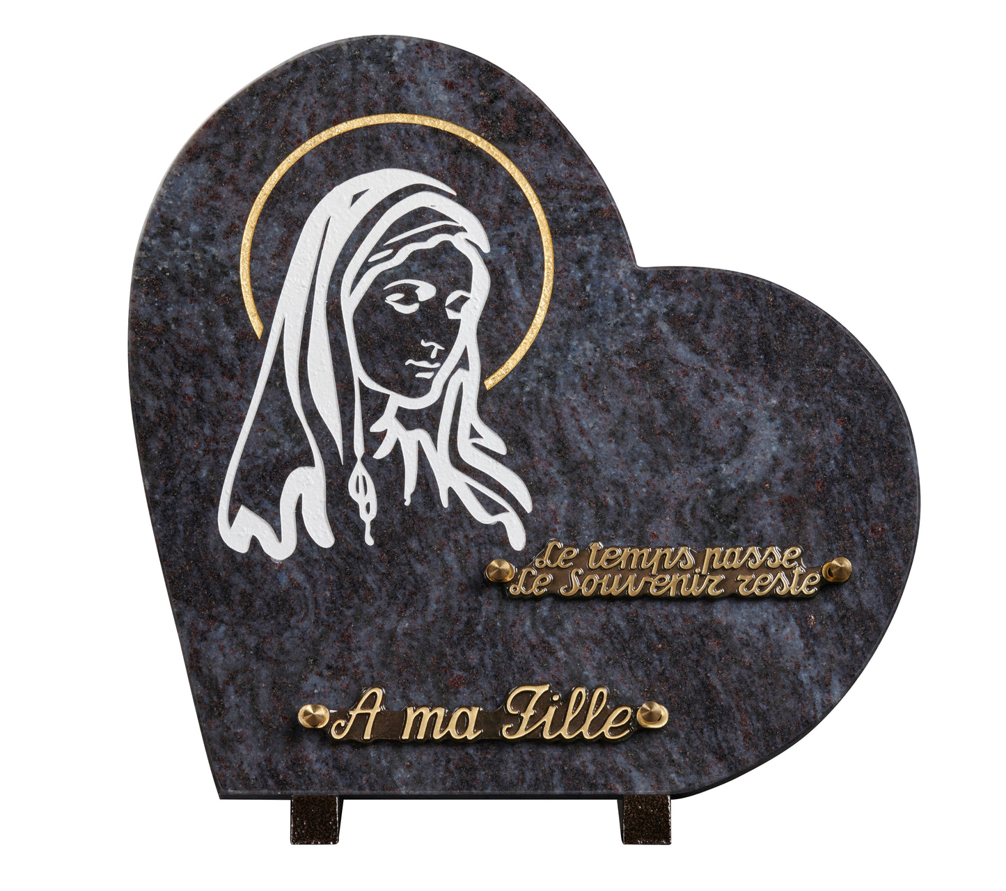 Plaque granit coeur 30x30cm - Gravure vierge