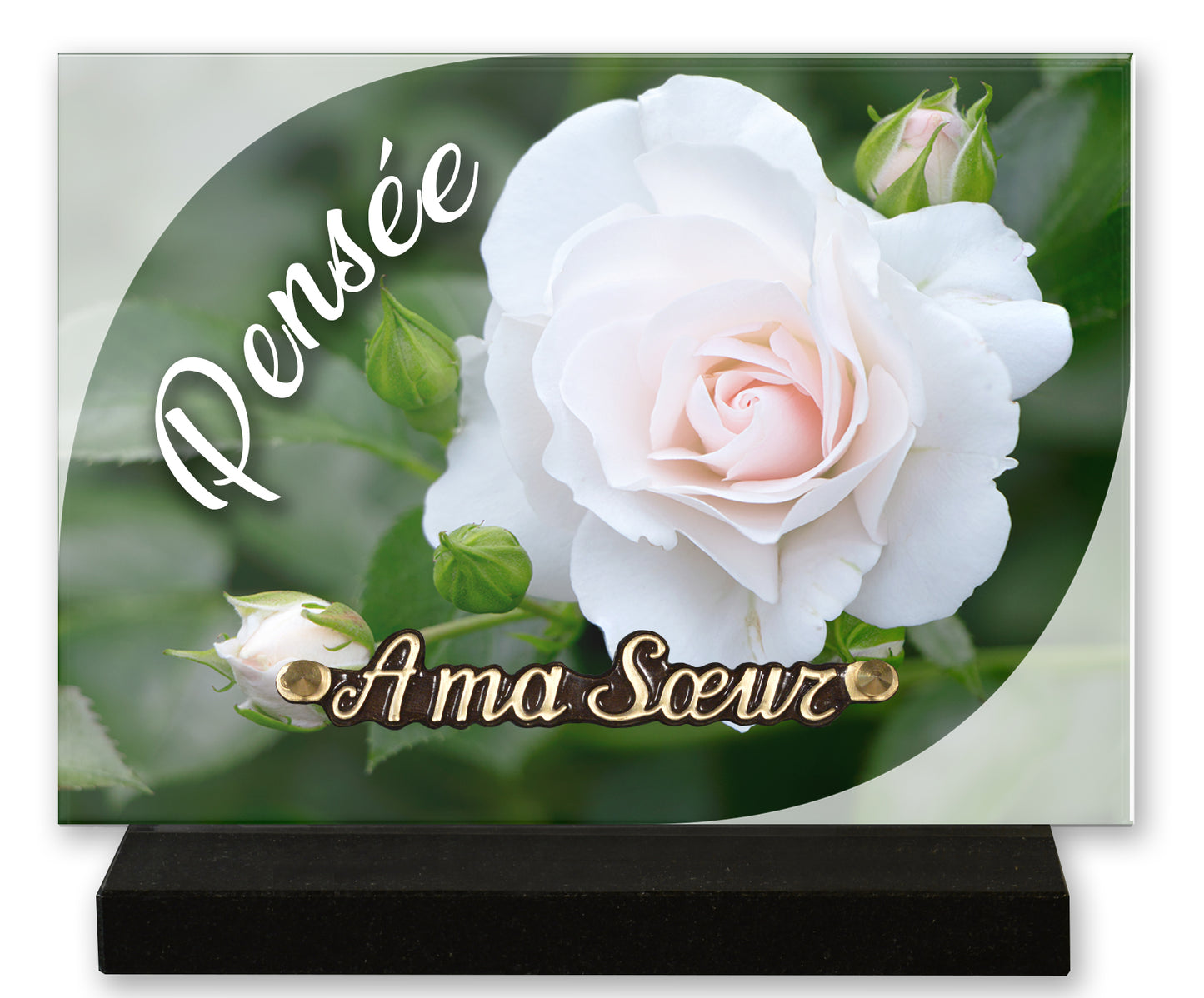 Plaque altu 18x25 cm - Gravure rose