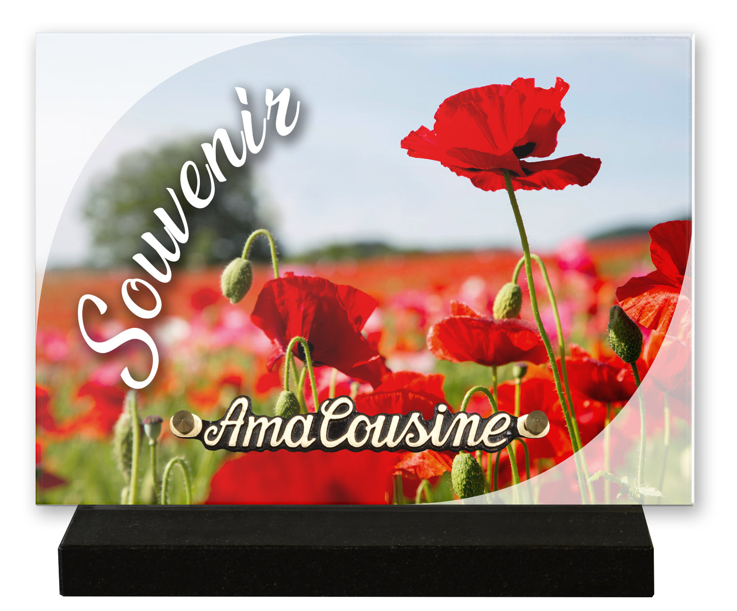 Plaque altu 18x25 cm - Gravure coquelicot