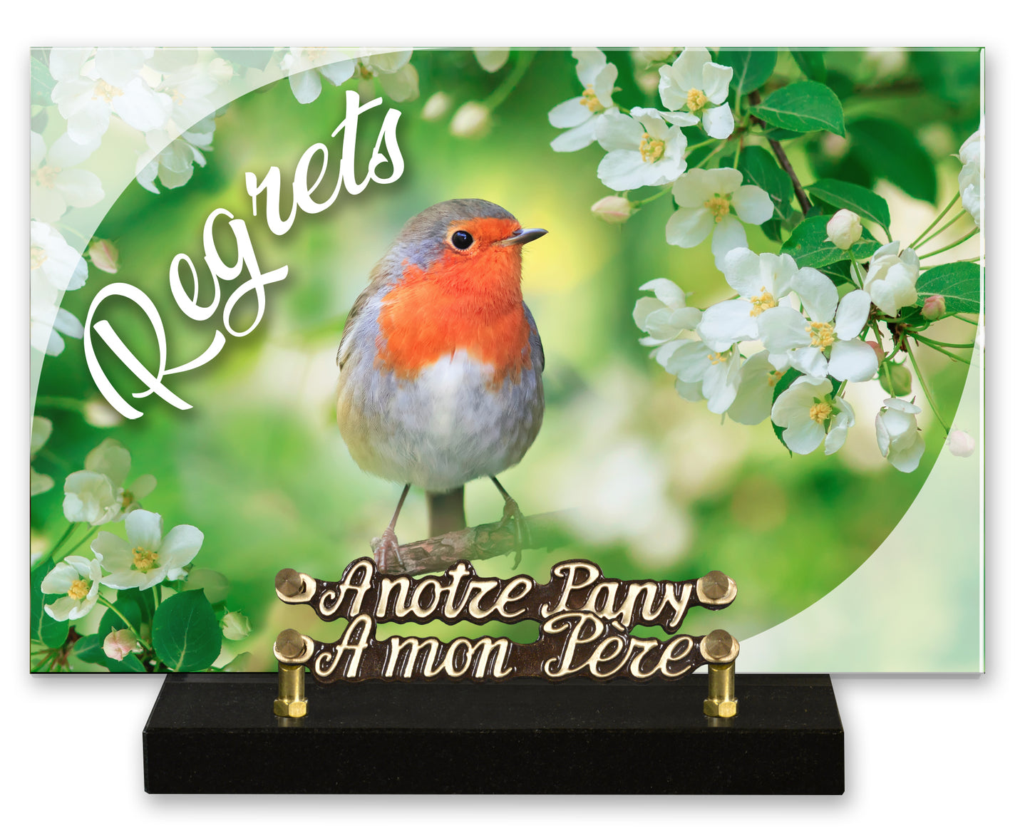 Plaque altu 20x30 cm - Gravure oiseau