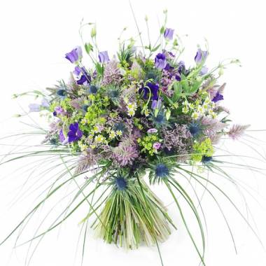 Bouquet champêtre mauve & bleu Vigo