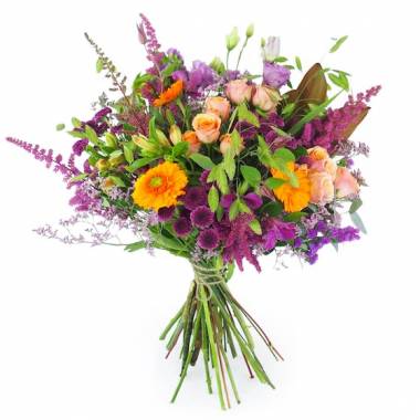 Bouquet long orange & violet Valence