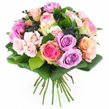 Bouquet pastel de roses variées Nice