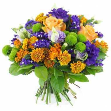 Bouquet rond orange & violet Marseille