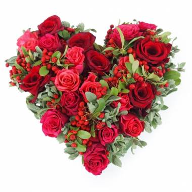 Coeur de roses rouges & fuchsia Tirana