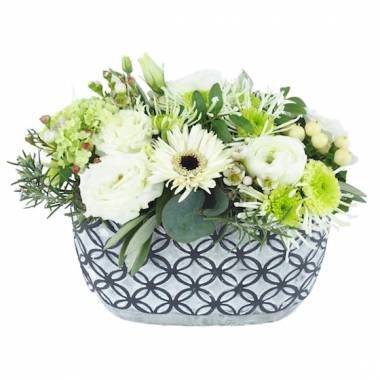 Composition de fleurs blanches Dallas