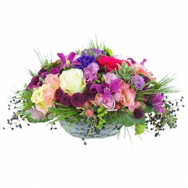 Composition de fleurs mauve Orlando