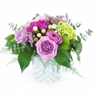 Composition de fleurs mauves Seattle