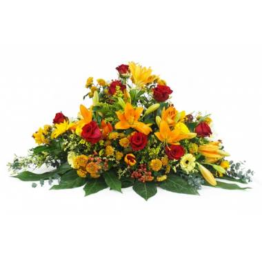 Raquette de deuil orange & rouge Hélios