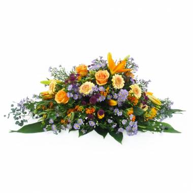 Raquette de deuil orange & mauve-violet Jupiter